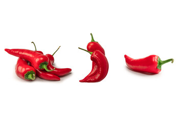 Red hot chili pepper isolated on a white background.