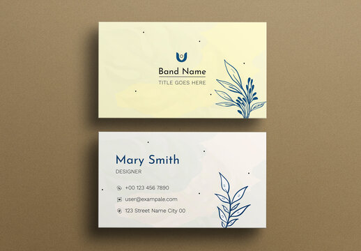 Floral Business Card Layout