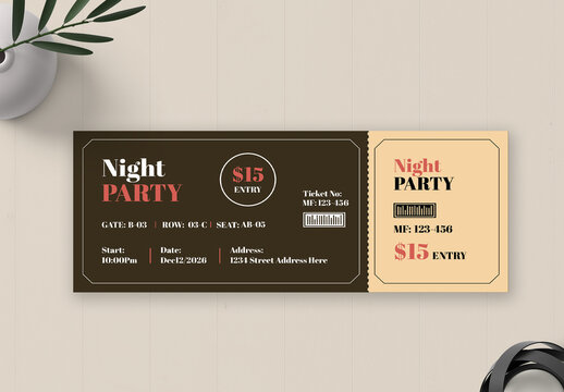 Night Party Event Ticket