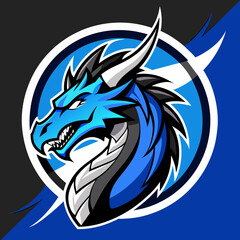 dragon logo blue white black colors 