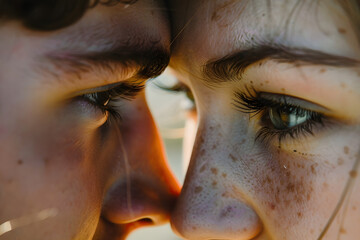 a couple's eyes gazing into each other's