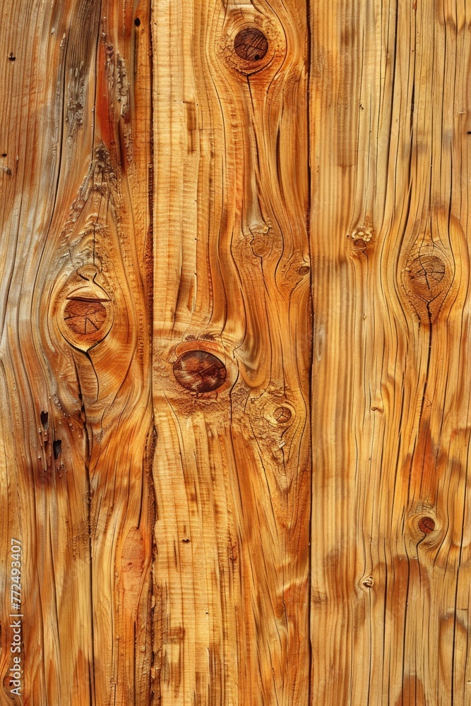 Poster detailed view of a wooden wall with visible knots, suitable for background or texture use