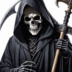 a grim reaper on a white background