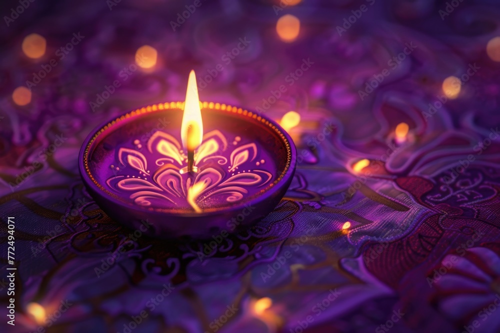 Poster a single lit candle on a table, suitable for various themes and concepts