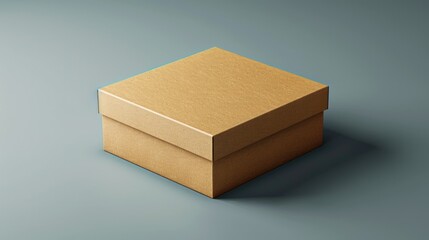 A simple brown box placed on a blue surface, suitable for various concepts