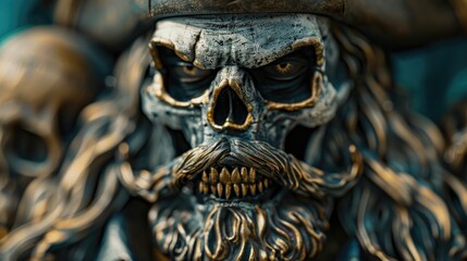 Detailed view of a pirate statue, suitable for historical projects