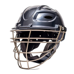 Fototapeta premium A football helmet rests adorned with a sturdy metal cage for added protection on the field