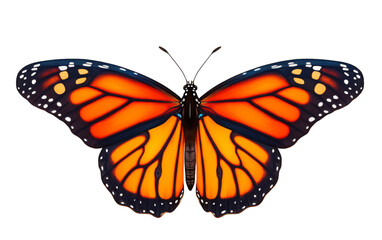 Fototapeta premium A large orange butterfly gracefully flies through the air