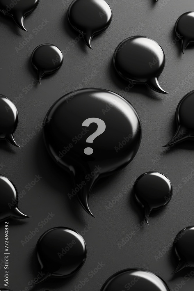 Aufkleber Group of speech bubbles with question mark. Suitable for various communication concepts