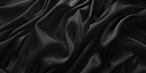 Obraz premium Detailed view of black fabric. Suitable for fashion or textile backgrounds