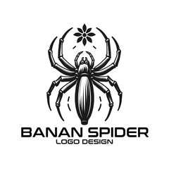 Banana Spider Vector Logo Design