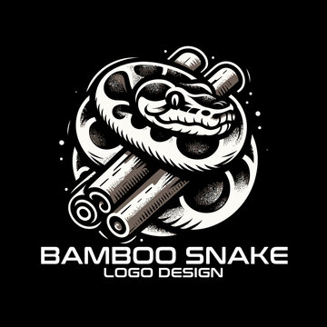 Bamboo Snake Vector Logo Design 