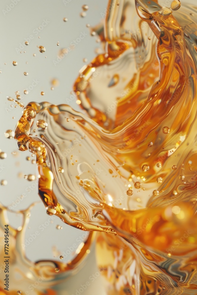 Poster Close up view of a liquid wave, perfect for backgrounds and design elements