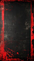 Abstract Red and Black Grunge Background with Artistic Splatter