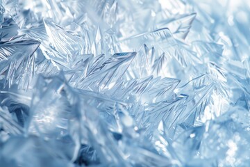 Detailed view of ice crystals, perfect for winter themes