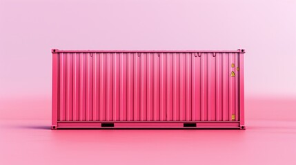 A pink container sitting on top of a pink floor. Ideal for interior design concepts