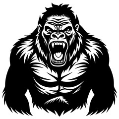 Gorilla  silhouette vector  illustration svg file