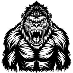 Gorilla  silhouette vector  illustration svg file