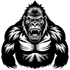 Gorilla  silhouette vector  illustration svg file