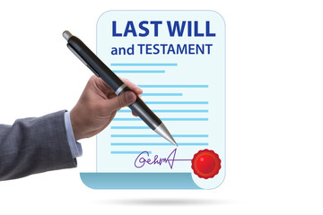 Last will and testament legal concept