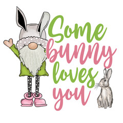 Cute Easter Gnome Sublimation Print Design