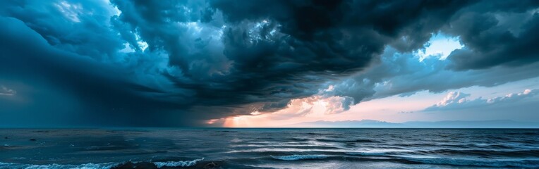 Approaching Storm Over Ocean - obrazy, fototapety, plakaty
