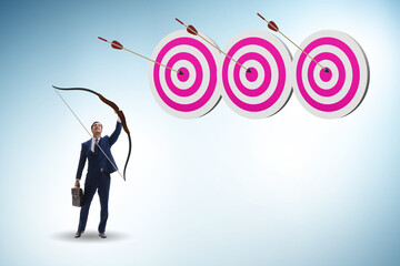 Businessman in objective setting concept