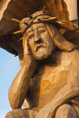 Jesus, a wooden wooden sculpture of a rural artist - 772502038