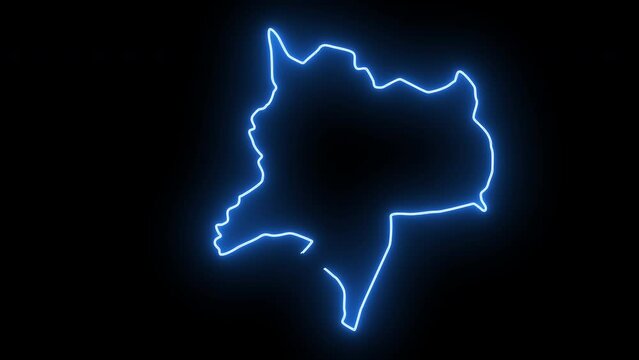 Butwal map of nepal with glowing neon effect