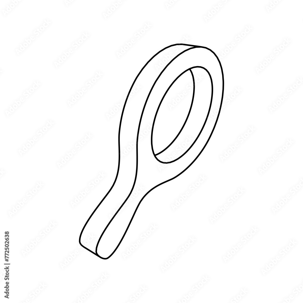 Poster the outline of a large tennis symbol is made with black lines. 3d view of the object in perspective.