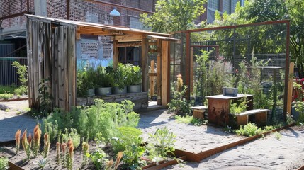 An urban museum showcases a sustainable living exhibit