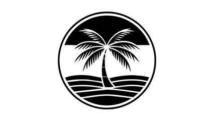 Fototapeta na wymiar a-palm-tree-icon-in-circle-log vector illustration