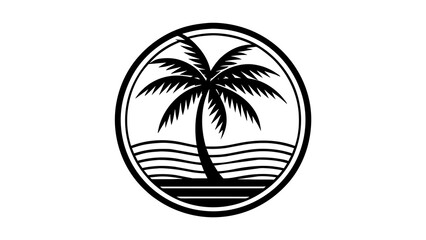 Fototapeta na wymiar a-palm-tree-icon-in-circle-log vector illustration