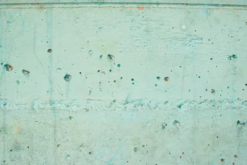 Fotobehang Imagen horizontal de una pared de hormigón color azul con desgaste y textura vieja  © Paul