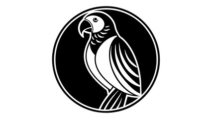 parrot-icon-in-circle-logo vector illustration