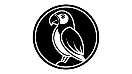 parrot-icon-in-circle-logo vector illustration