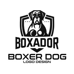 Boxer Dog Vector Logo Design