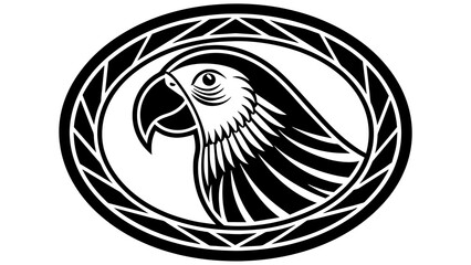 parrot-icon-in-circle-logo vector illustration