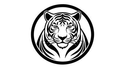 tiger head silhouette vector illustration