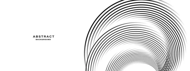 Küchenrückwand glas motiv Abstract white background with black circle rings. Digital future technology concept. vector illustration.   © kanpisut
