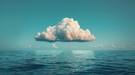 Cloud Drifting Above Ocean