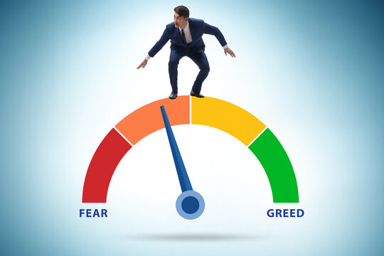 Fear and greed investor behaviour concept