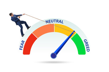 Fear and greed investor behaviour concept