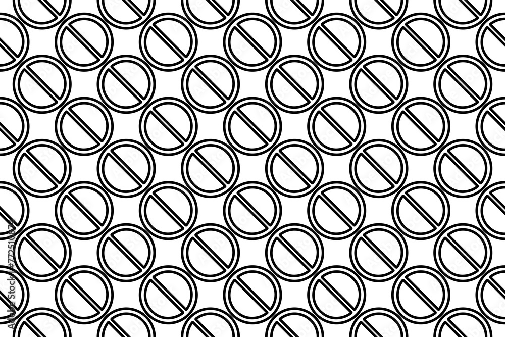 Poster seamless pattern completely filled with outlines of no parking signs. elements are evenly spaced. il