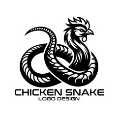 Chicken Snake Vector Logo Design