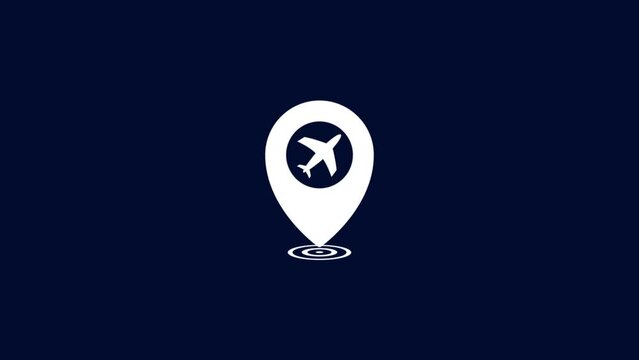 Travel on airplane location signal animation