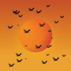 halloween background with bats and moon