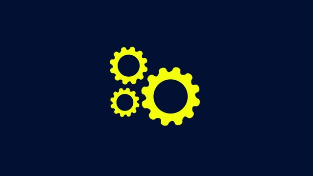 cogwheel gear spinning around animation video. cog wheel icon
