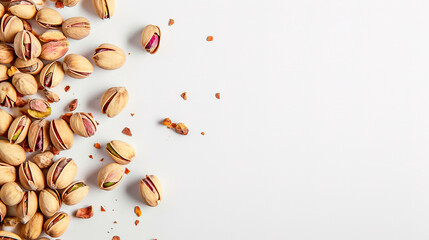 Fototapeta premium clear background, Professional food photography, pistachios,, lots of copy space