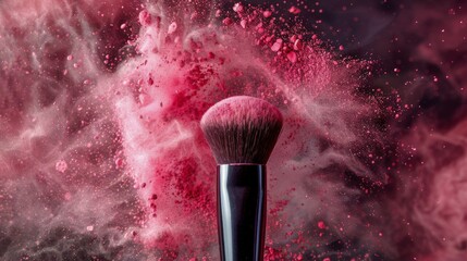 Pink Powder Coated Makeup Brush